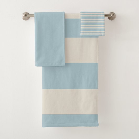 Kustkalm Modern Blauw & Wit Bad Handdoek (Insitu)