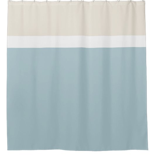 Kustkalm Modern Blauw & Wit Douchegordijn (Voorkant)