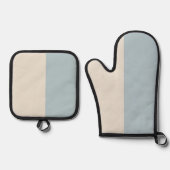 Kustkalmte Blauw & Wit Ovenwant & Pannenlap Set (Voorkant)