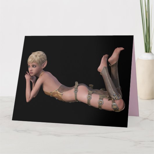 KUSTKARTKAARTEN VOOR ELFLEDER MEISJES VOOR BIRTHDA KAART (Voorkant)