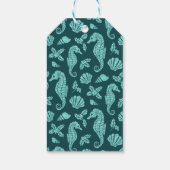 Kustkerst Glitter Seahorse Aqua Blauwgroen Cadeaulabel (Achterkant)