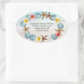 Kustkerst Hawaiian Wreated Adresetiketten Ovale Sticker (Tas)