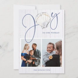 Kustkerst Joy Seashell Holiday 2 Foto's Feestdagenkaart