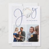 Kustkerst Joy Seashell Holiday 3 Foto's Feestdagenkaart (Voorkant)