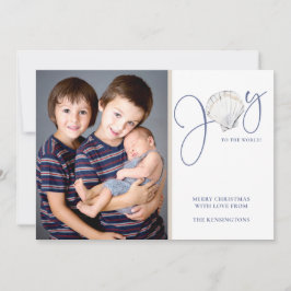 Kustkerst Joy Seashell Holiday Foto Feestdagenkaart