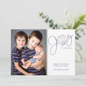 Kustkerst Joy Seashell Holiday Foto Feestdagenkaart (Staand voorkant)