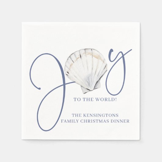 Kustkerst Joy Seashell Nautical Holiday Servet (Voorkant)