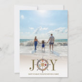 Kustkerst | Nautical Holiday Joy Foto Feestdagenkaart (Voorkant)