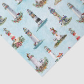 Kustkerst Nautical Lighthouders Blue Tissuepapier (Detail)