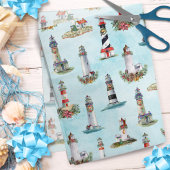 Kustkerst Nautical Lighthouders Blue Tissuepapier