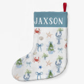 Kustkerst nautisch gepersonaliseerd kleine kerstsok (Achterkant)