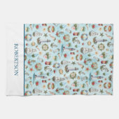 Kustkerst nautisch gepersonaliseerd theedoek (Horizontaal)