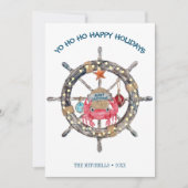 Kustkerst | Nautische scheepvaartkraan Feestdagenkaart (Voorkant)