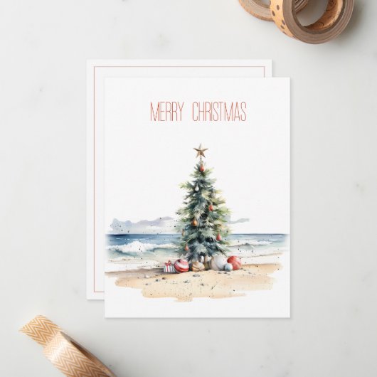 Kustkerst op het strand notitiekaartje (Voorkant / Achterkant in situ)