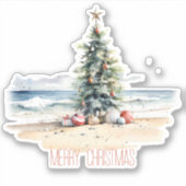 Kustkerst op het strand sticker (Voorkant)