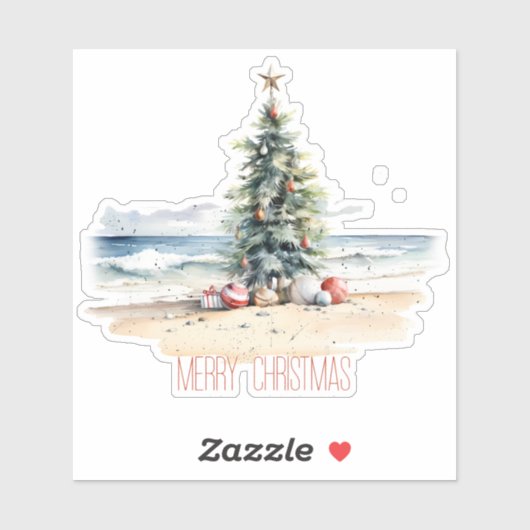 Kustkerst op het strand sticker (Vel)