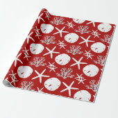 Kustkerst Sand Dollar Red Cadeaupapier (Uitgerold)