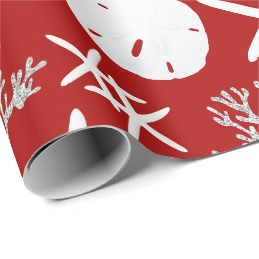 Kustkerst Sand Dollar Red Cadeaupapier (Rol Hoek)