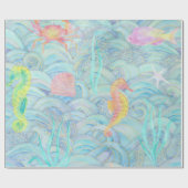 Kustkerst Schattige Onderwater Zee Creatures Cadeaupapier (Vlak)
