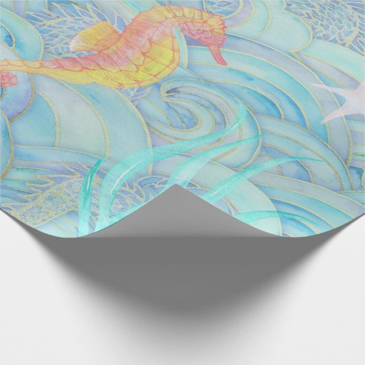 Kustkerst Schattige Onderwater Zee Creatures Cadeaupapier (Hoek)