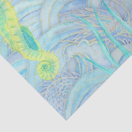 Kustkerst Schattige Onderwater Zee Creatures Tissuepapier (Detail)