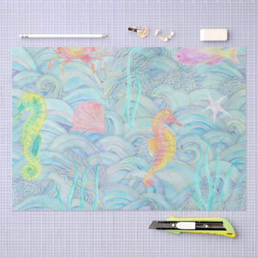 Kustkerst Schattige Onderwater Zee Creatures Tissuepapier (Craft)