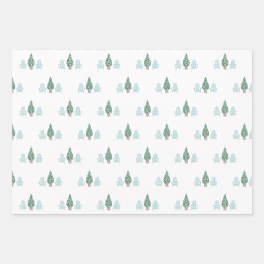 Kustkerst Seashell Tree Adirondack Stoelen Inpakpapier Vel (Voorkant)