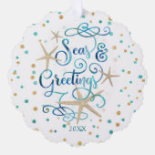 Kustkerst SEAsons Groeten Foto Ornament Kaart (Voorkant)