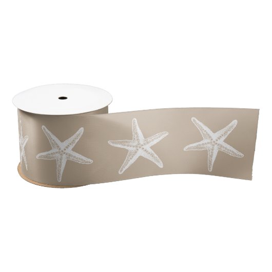 Kustkerst Tan Kraft White Starfish Satijnen Lint (Spoel)