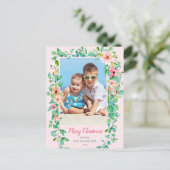Kustkerst Tropical Flowers Holiday Foto Briefkaart (Staand voorkant)
