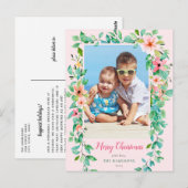 Kustkerst Tropical Flowers Holiday Foto Briefkaart (Voorkant / Achterkant)