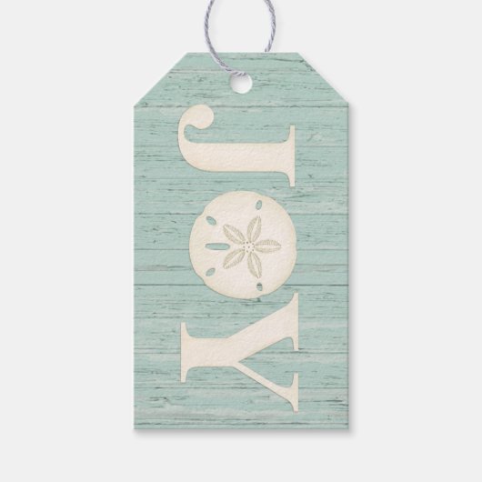 Kustkerst, zand en dollar cadeaulabel (Voorkant)