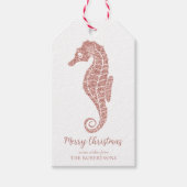 Kustkerst Zeepaardje Roos Gouden Glitter Cadeaulabel (Voorkant)