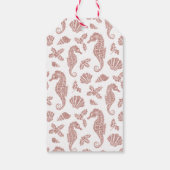 Kustkerst Zeepaardje Roos Gouden Glitter Cadeaulabel (Achterkant)