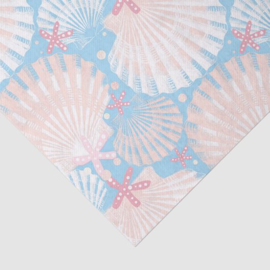 Kustkerstblauw omslagpapier tissuepapier (Detail)