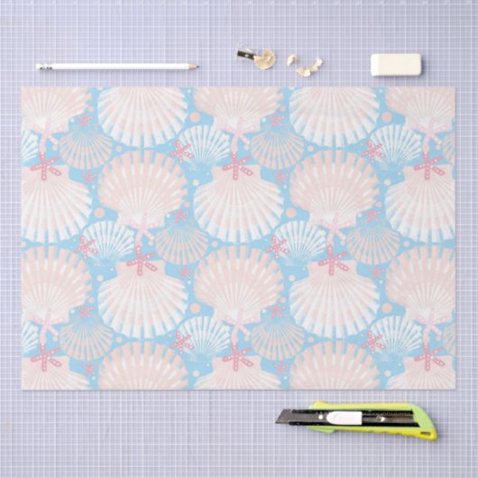 Kustkerstblauw omslagpapier tissuepapier (Craft)