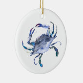 Kustkerstblauwe Waterverf krab Keramisch Ornament (Rechts)