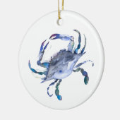 Kustkerstblauwe Waterverf krab Keramisch Ornament (Links)