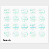 Kustkerstbomen GELUKKIGE FEESTDAGEN Script Ronde Sticker (Vel)
