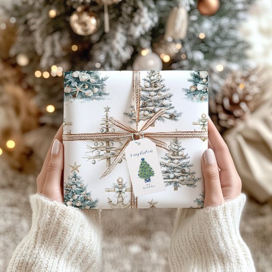 Kustkerstboom + Anker Cadeaupapier