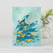 Kustkerstboom Waterverf Kerstmis Feestdagenkaart (Staand voorkant)