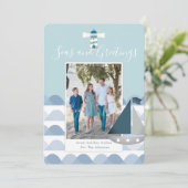 Kustkerstcadeau voor Sailboat Holiday Kaart (Staand voorkant)