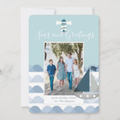 Kustkerstcadeau voor Sailboat Holiday Kaart (Voorkant)