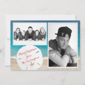 Kustkerstfamilie Foto's en dollar Feestdagenkaart (Voorkant)