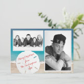 Kustkerstfamilie Foto's en dollar Feestdagenkaart (Staand voorkant)