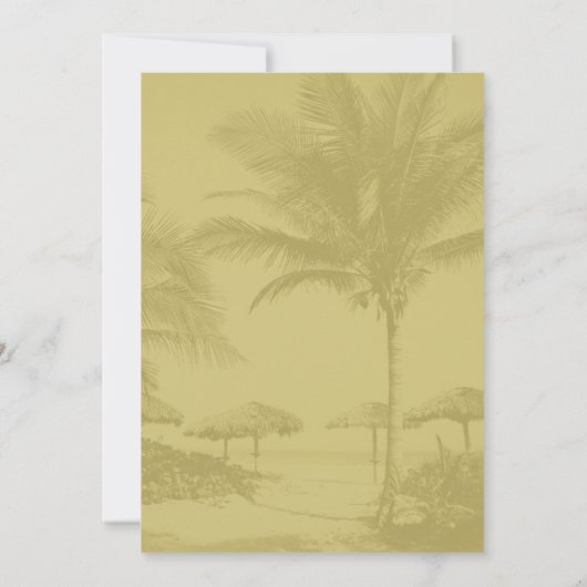 Kustkerstfeest Palm Trees uitnodiging (Achterkant)