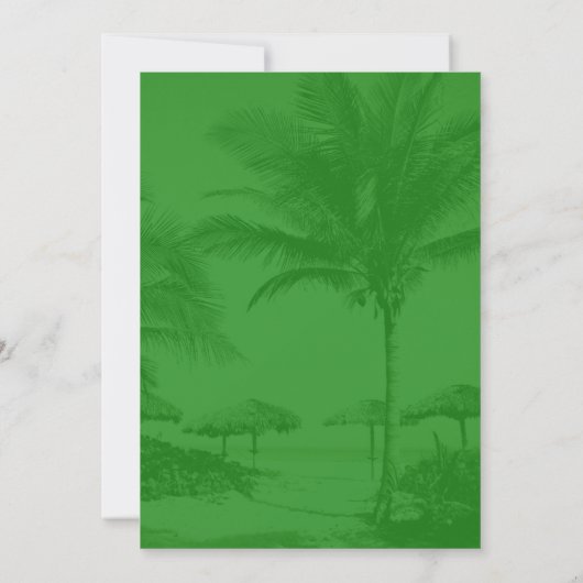 Kustkerstfeest Palm Trees uitnodiging (Achterkant)