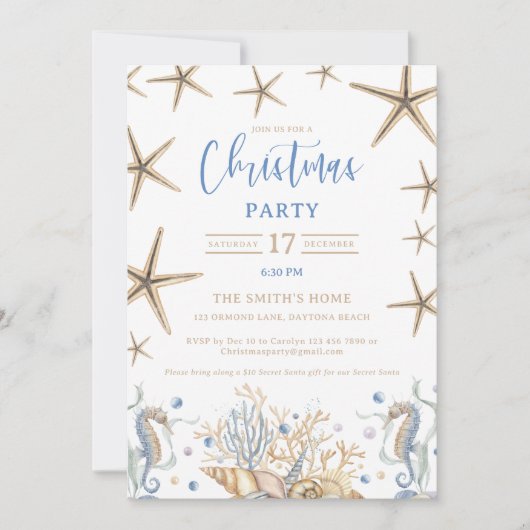 Kustkerstfeest uitnodiging (Voorkant)