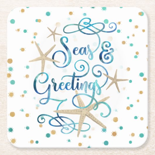 Kustkerstfeestjes en -ZEEEN Kartonnen Onderzetters (Voorkant)