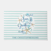 Kustkerstfeestjes en -ZEEEN op maat Deurmat (Voorkant)